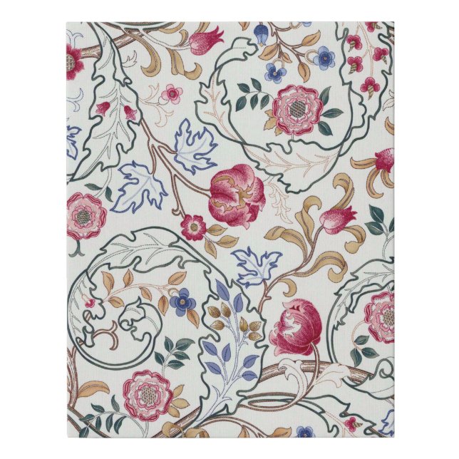 Flower, Floral Pattern, William Morris Faux Canvas Print (Front)