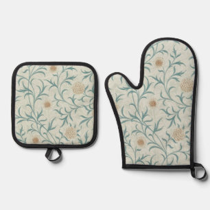 Flower, Floral Pattern, William Morris Oven Mitt & Pot Holder Set