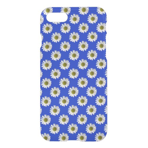 Flower floral print daisies on cobalt blue iPhone SE87 case