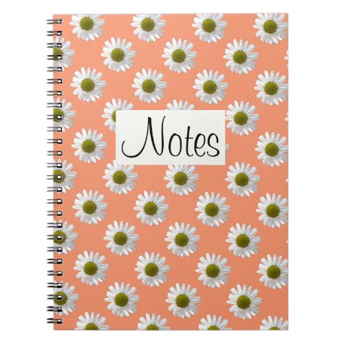 Flower floral print daisies on pink notebook