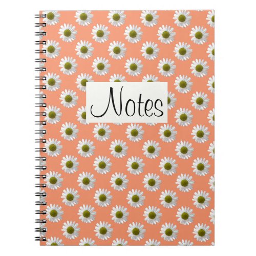 Flower floral print daisies on pink notebook