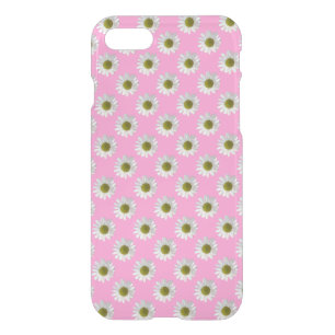 Flower floral print daisies on pink iPhone SE/8/7 case