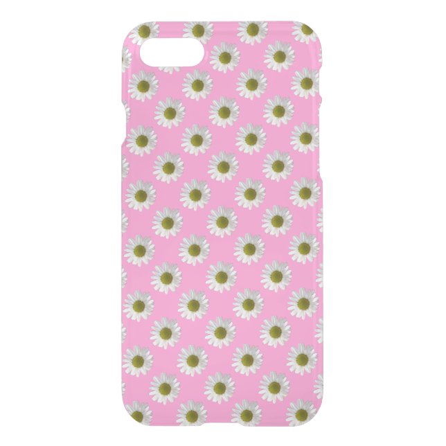 Flower floral print daisies on pink uncommon iPhone case (Back)