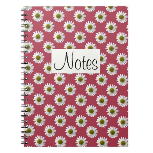 Flower floral print daisies on purple notebook