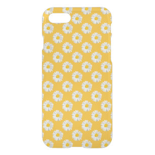 Flower floral print daisies on yellow iPhone SE/8/7 case