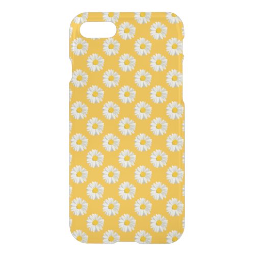 Flower floral print daisies on yellow iPhone SE87 case