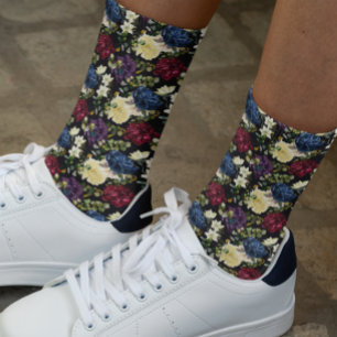 Flower Floral Watercolor Pattern Rose Winter Socks