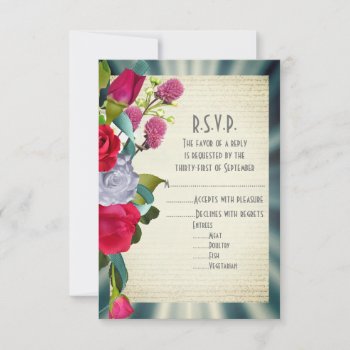 Flower Flower Bouquet Wedding R.s.v.p Rsvp Card by personalized_wedding at Zazzle