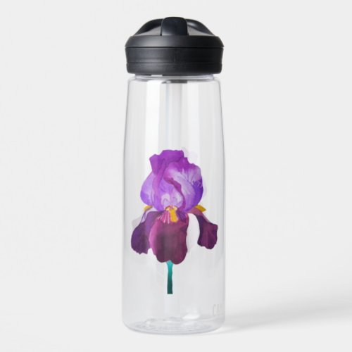 Flower flower purple watercolor water bottle