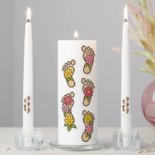 Flower Footprints – Walk in Beauty and Joy Unity Candle Set
