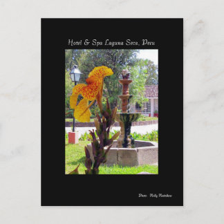 flower & fountain, Hotel & Spa Laguna Seca, Peru Postcard