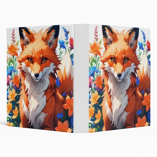 Flower Fox 3 Ring Binder (Background)