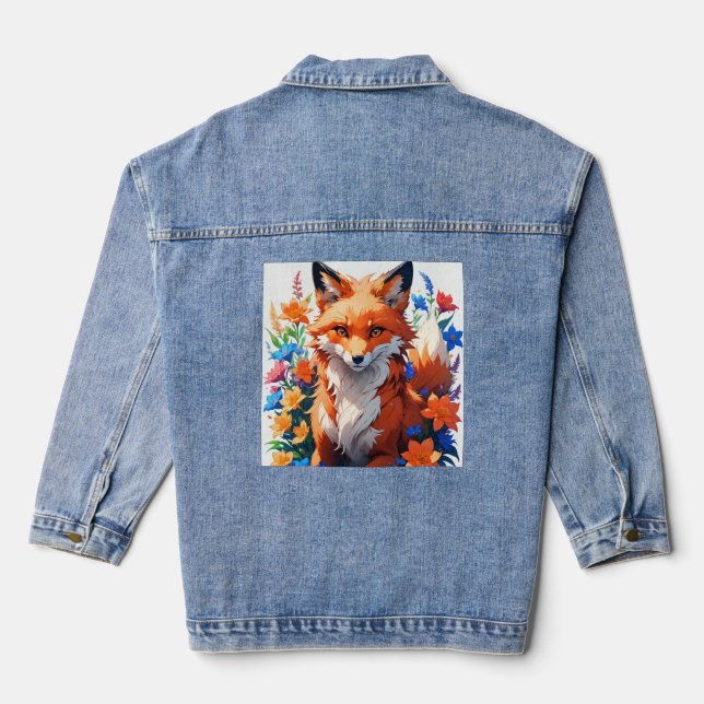 Flower Fox Denim Jacket (Back)