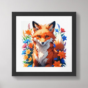 Flower Fox Framed Art