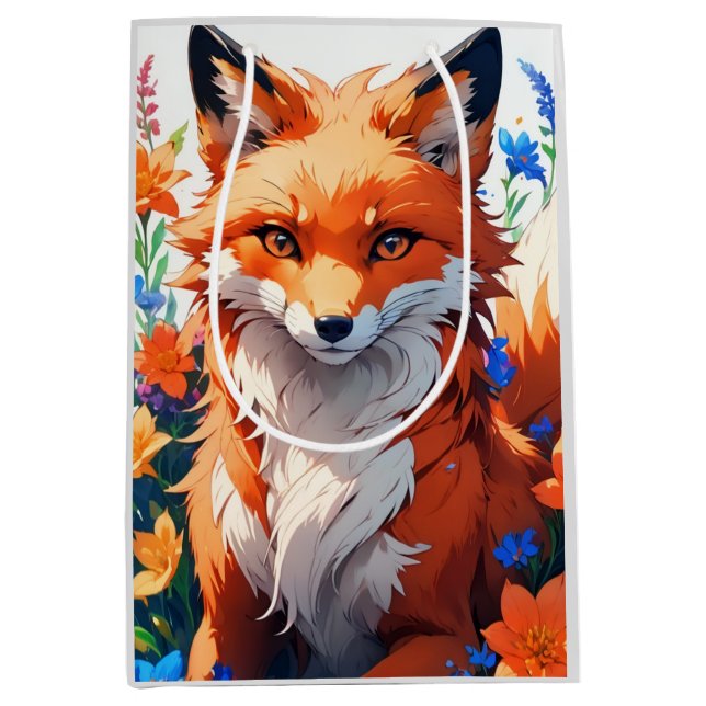 Flower Fox Medium Gift Bag (Front)