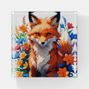 Flower Fox Paperweight