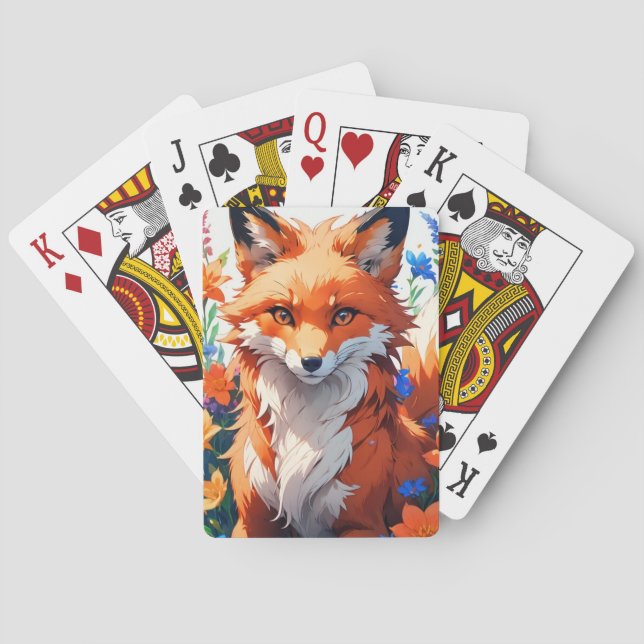 Flower Fox Poker Cards (Back)