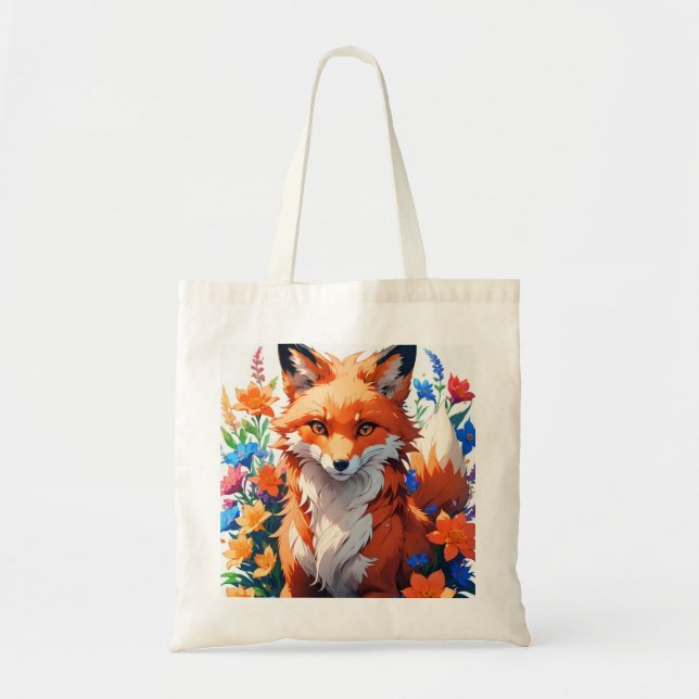 Flower Fox Tote Bag (Front)