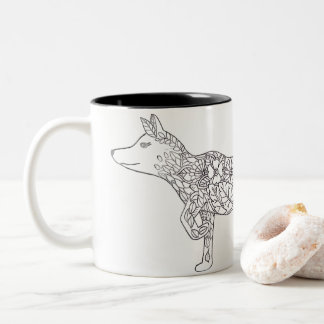 Flower Fox Two-Tone Coffee Mug