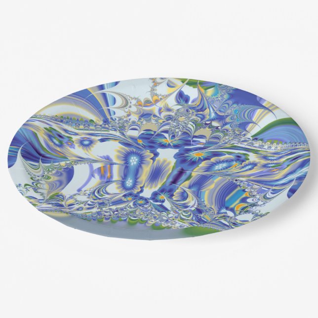 flower fractal 03 paper plates (Angled)