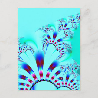 Flower ・ Fractal Art ・ Turquoise Postcard