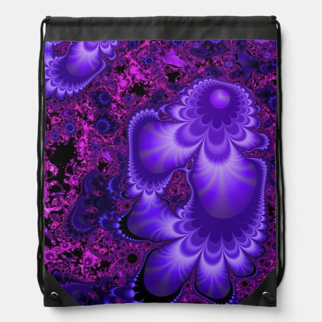 Flower Fractal Drawstring Backpack (Front)