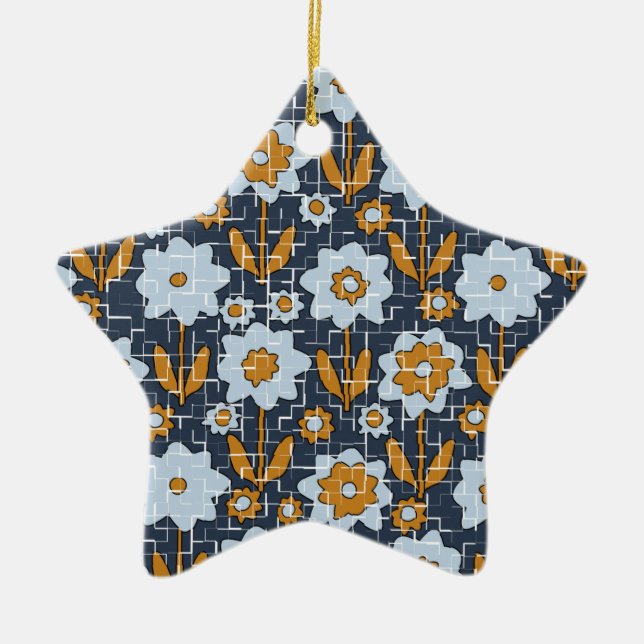 Flower Fragments Ceramic Ornament (Front)