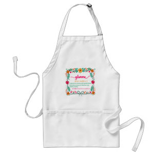 Flower Frame Glamma Grandma Grandmother Definition Adult Apron