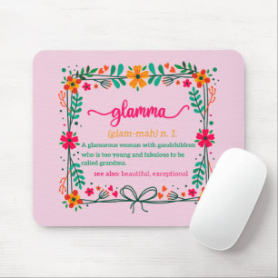Flower Frame Glamma Grandma Grandmother Definition Mouse Pad