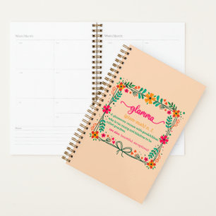 Flower Frame Glamma Grandma Grandmother Definition Planner