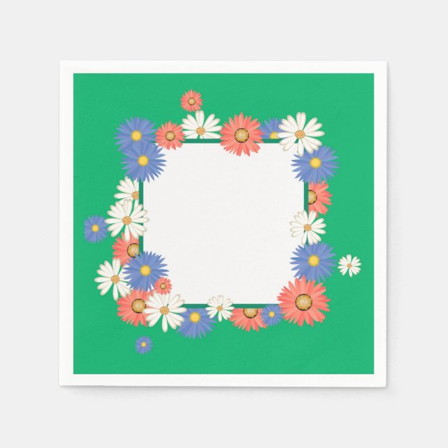 Flower frame paper napkins (Front)