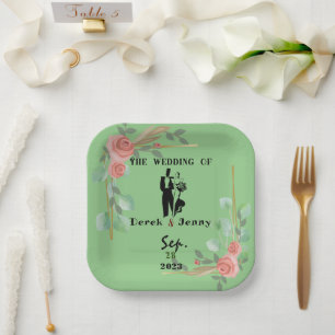 Flower frame paper plates
