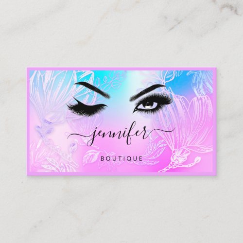  Flower Frame QR Code Custom Logo Lash Studio  Business Card