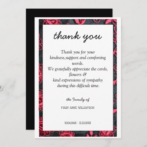 flower frame thank you card Invitation