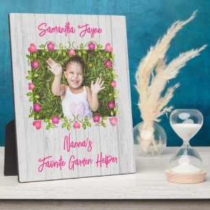 Flower Frame Wood Look Personalized Gift Plaque