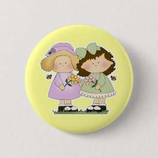 Flower Friends Girls Button