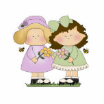 Flower Friends Girls Cutout<br><div class="desc">Cute flower kid/child/baby design for flower lovers. Great for Mother's Day or any day. so cute!</div>