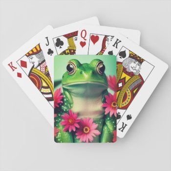 Flower Frog Playing Cards by MarblesPictures at Zazzle