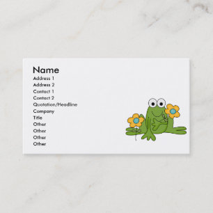 flower froggy frog business card