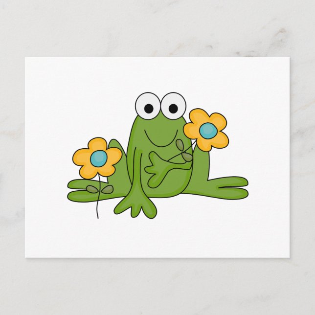flower froggy frog postcard (Front)