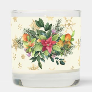 Flower, Fruit, Golden Snowflake Scented Jar Candle