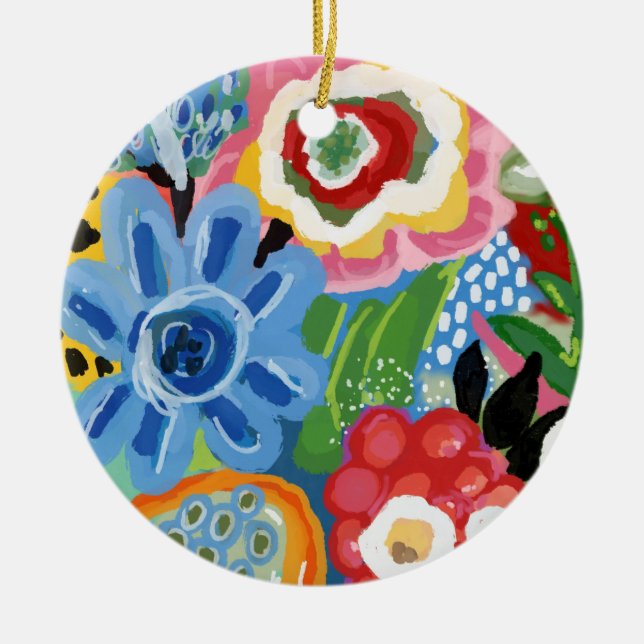 Flower Fun Acrylic Ceramic Ornament (Front)