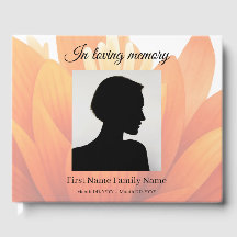 flower funeral guest book