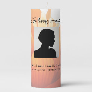 Flower funeral memorial pillar candle