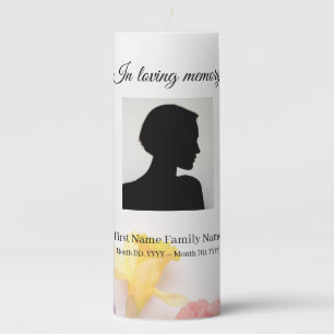 Flower funeral memorial pillar candle