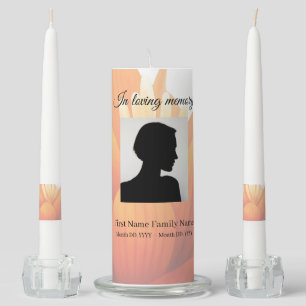 Flower funeral memorial pillar/ taper unity candle set