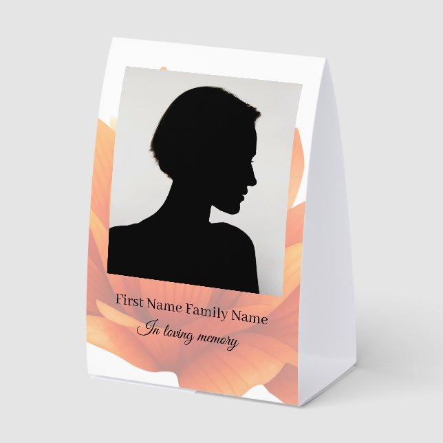 Flower  funeral paper table tent  (Front)
