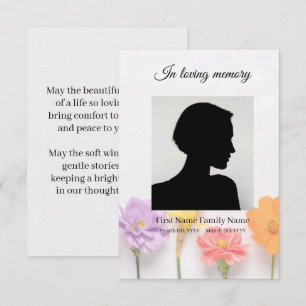 Flower funeral prayer card