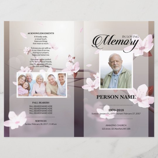 Flower Funeral Template | Zazzle.com