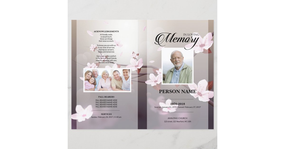 Flower Funeral Template | Zazzle